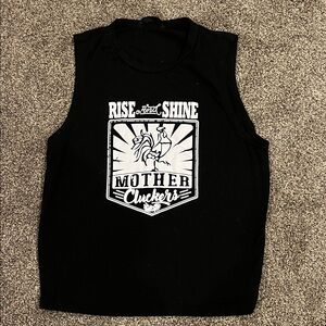 Black Graphic Tank Top - Rise and Shine Design